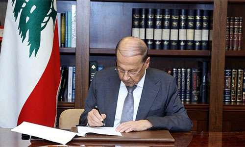 El presidente libanés, Michel Aoun Líbano anuncia la fecha de las elecciones parlamentarias
